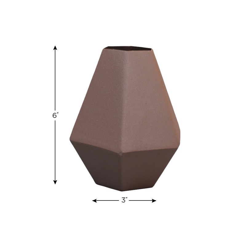 Vase de table Tuncay, Peau foncée, H 5,91 po x l 4,72 po x P 5,51 po