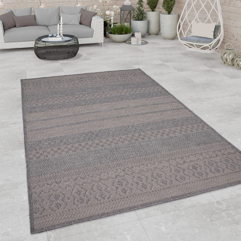 Kreutzer Machine Woven Grey Indoor/Outdoor Rug, Round 160cm