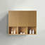Meuble-lavabo mural moderne en bois massif à lattes flottantes Mid-Century