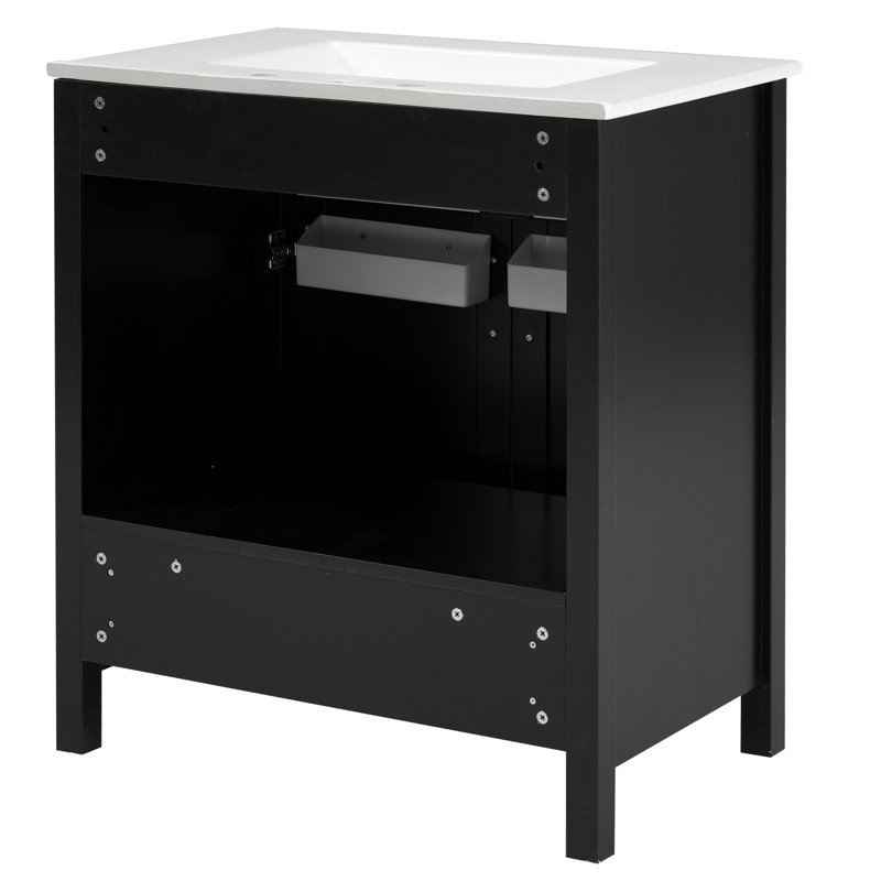 Meuble-lavabo sophistiqué avec de multiples fonctionnalités et une durabilité à long terme, Noir, noir, noir, noir