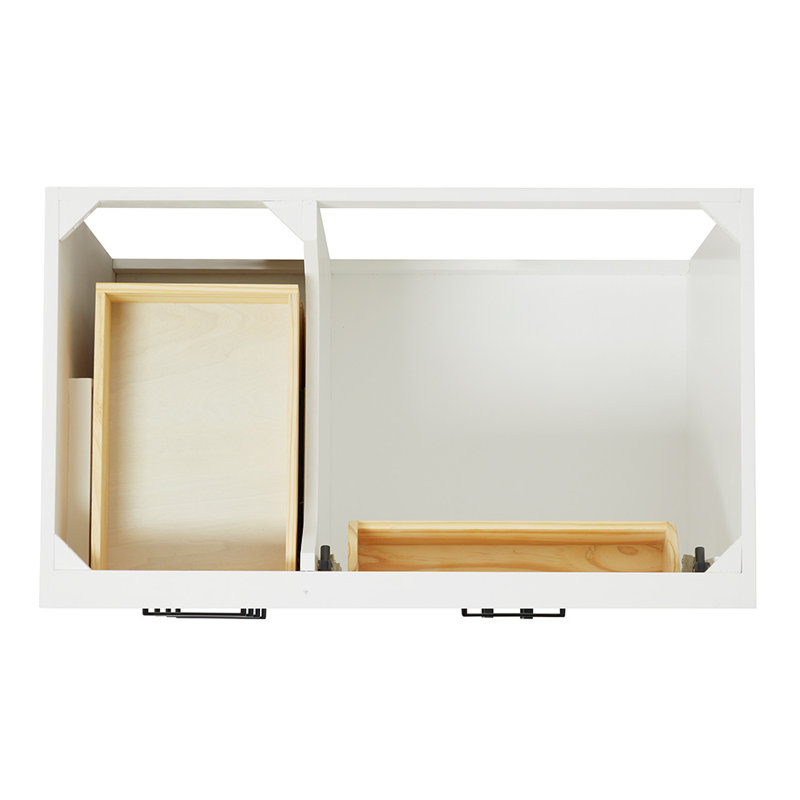 ARIEL HEPBURN 37 IN RIGHT OFFSET RECTANGULAR SINK VANITY 1,5 IN, White, Right, Rectangular