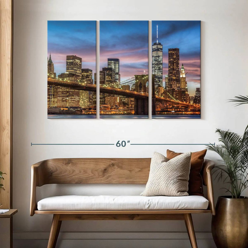 Lilie Brooklyn Bridge Skyline, H 32 po x l 50 po