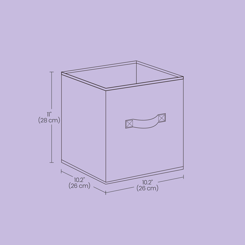 Cubes de rangement, bacs en tissu non tissé de 28 cm avec poignées doubles, ensemble de 6, organisateurs de placard pour tablettes, pliables, pour les vêtements