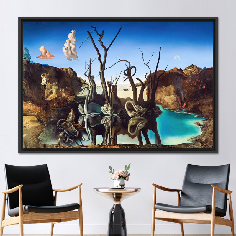 Print on Canvas, 20 cm H x 30 cm W, Black Floater Framed