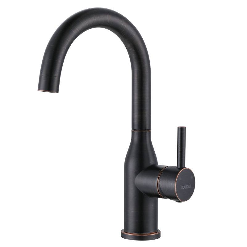 Robinet de salle de bain à poignée simple, Bronze huilé