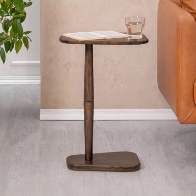 Alina Solid Wood C Shaped Side Table