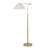60" Metal Floor Lamp with Linen Shade, Brush Brass 
