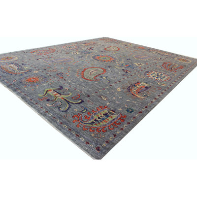 Hand-Knotted High-Quality Gray Area Rug