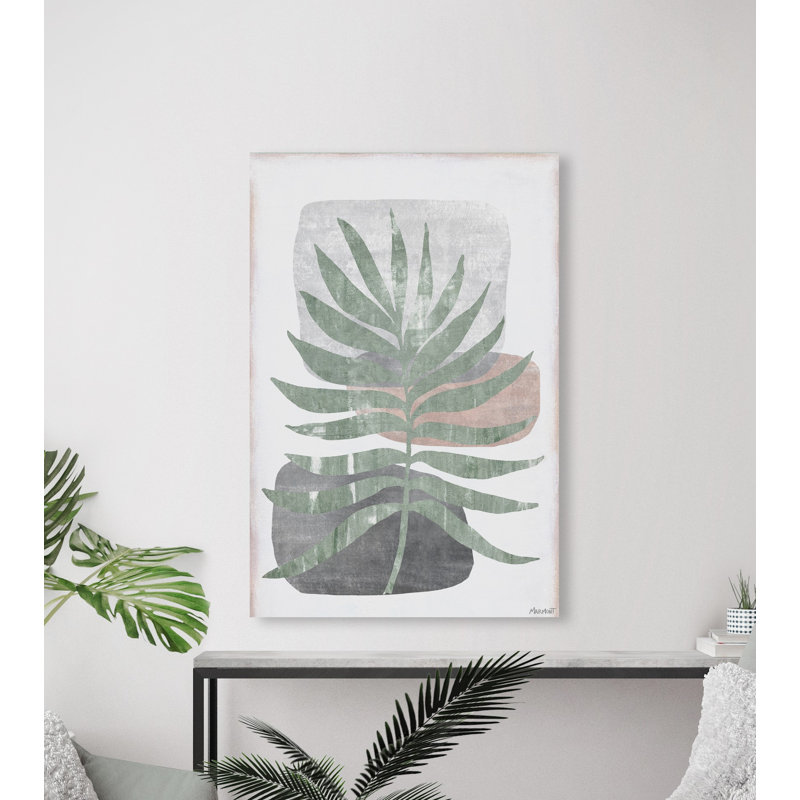 Reproduction d’art sur toile tendue « Green tropical Leaf » par Marmont Hill, H 18 po x l 12 po x P 1,5 po