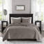 Ensemble de courtepointe 3 pièces en velours taupe double / grand-131603050-131603052