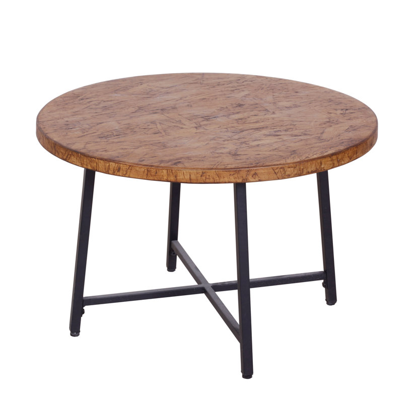 Rivy Round Metal Outdoor Coffee Table , 28'' in. W 28'' in. D, Osb Wood