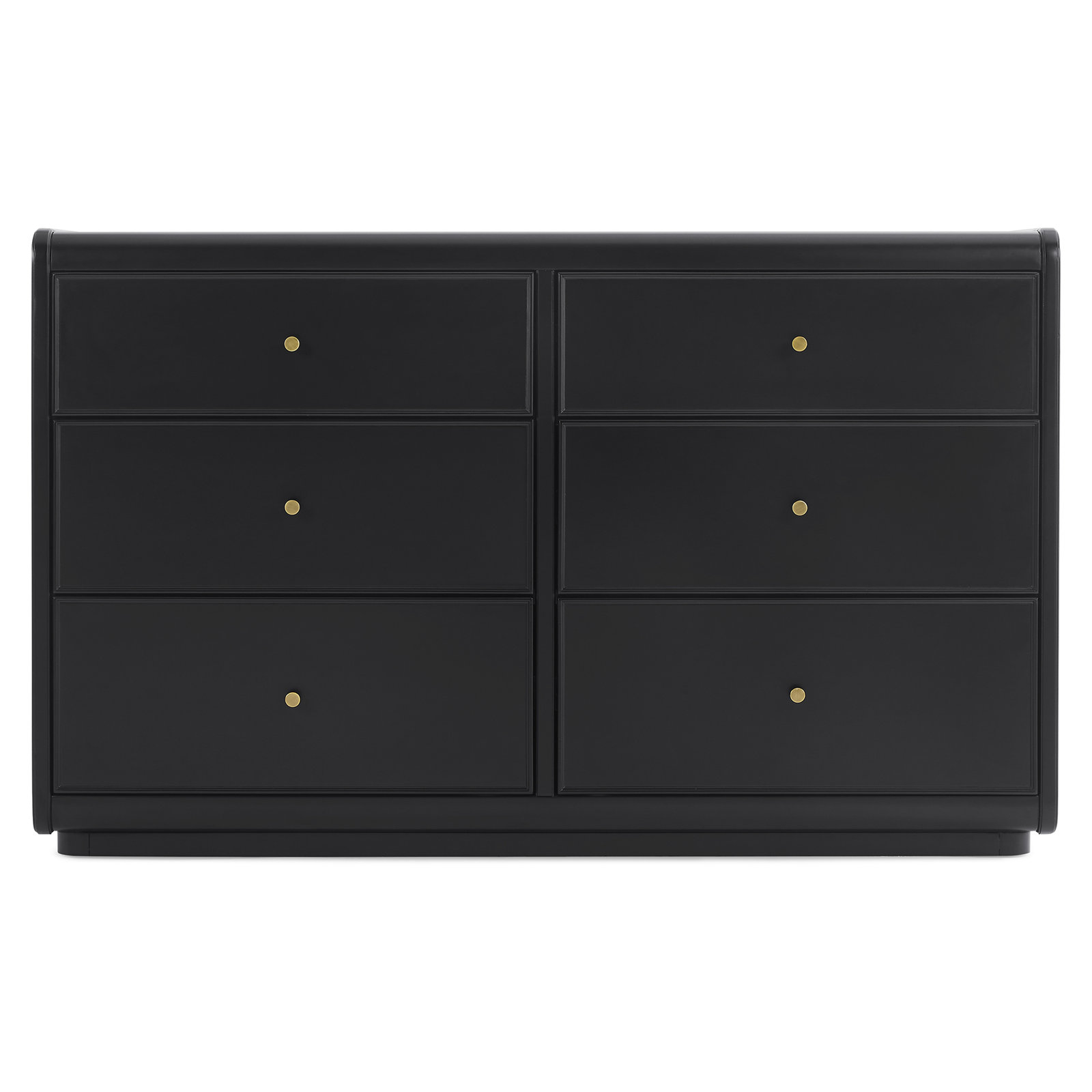 Aspen 6 Drawer Dresser, With Textured Oat, Black