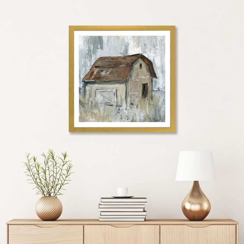 «Barn at Dusk» par Carol Robinson, reproduction, Papier encadré doré, H 24 po x l 24 po x P 1 po