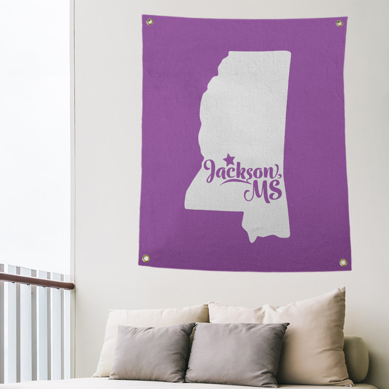 Tapisserie murale mississippi jackson, H 36 po x l 26 po, Violet