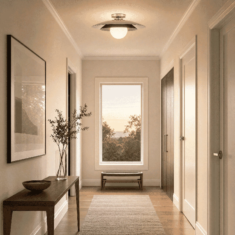 Plafonnier chromé à 1 lumière Savoy House Sherrer, Chrome poli