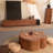 Vintage Solid Wood Irregular Coffee Table-257283534