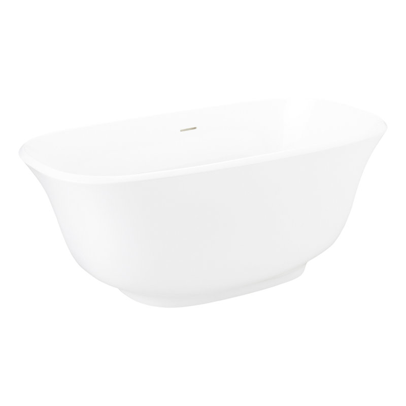 Lindsey 59" Acrylic Freestanding Tub with Integrated Drain and Overflow and Foam Insulation
