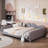 Full Size Upholstered Daybed, Sherpa Fabric Sofabed With Cloud-Shaped Backrest, No Box-Spring Needed, Gray-357622455
