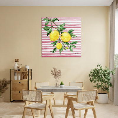 Juicy Lemon Vine on Pink Canvas, design by Paul Brent