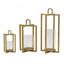 Ensemble de 3 lanternes porte-bougie dorées