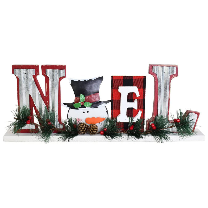 Lettres de table en bois rustique Noel