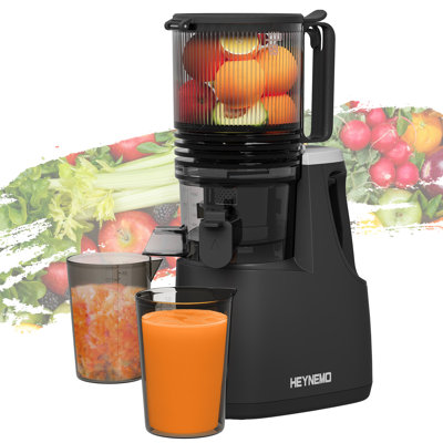 Juicer Machines With 5.9" Wide Feed Chute, Slow Cold Press Juicer For Whole Fruits & Vegetables,Black