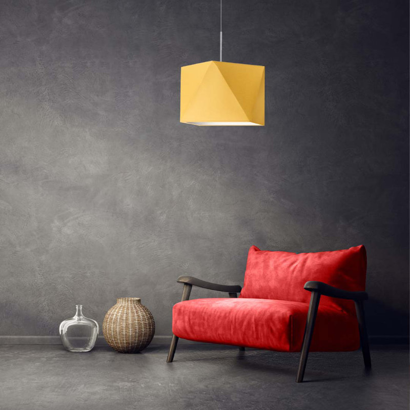 Denegar 1 - Light Single Pendant, Yellow, Silver