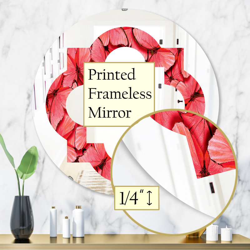 Miroir mural quadrilobe éclectique, 31,5 po x 31,5 po