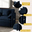 Chenille bleue 3 places, profondeur d'assise surdimensionnée. Doux et pour un bureau d'appartement. Assemblage polyvalent, mobilier de bureau modulaire Cloud 3. Siège très confortable, tissu respirant. Contemporain-121361844