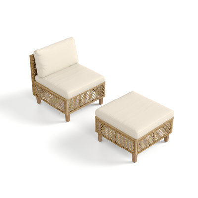 Ottoman And Armless Chair