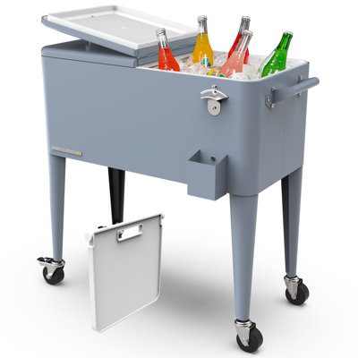 Permasteel 80-Qt Classic Outdoor Patio Cooler On Wheels