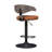 Brown Poplar Swivel Bar Stool with Footrest and Open Backrest