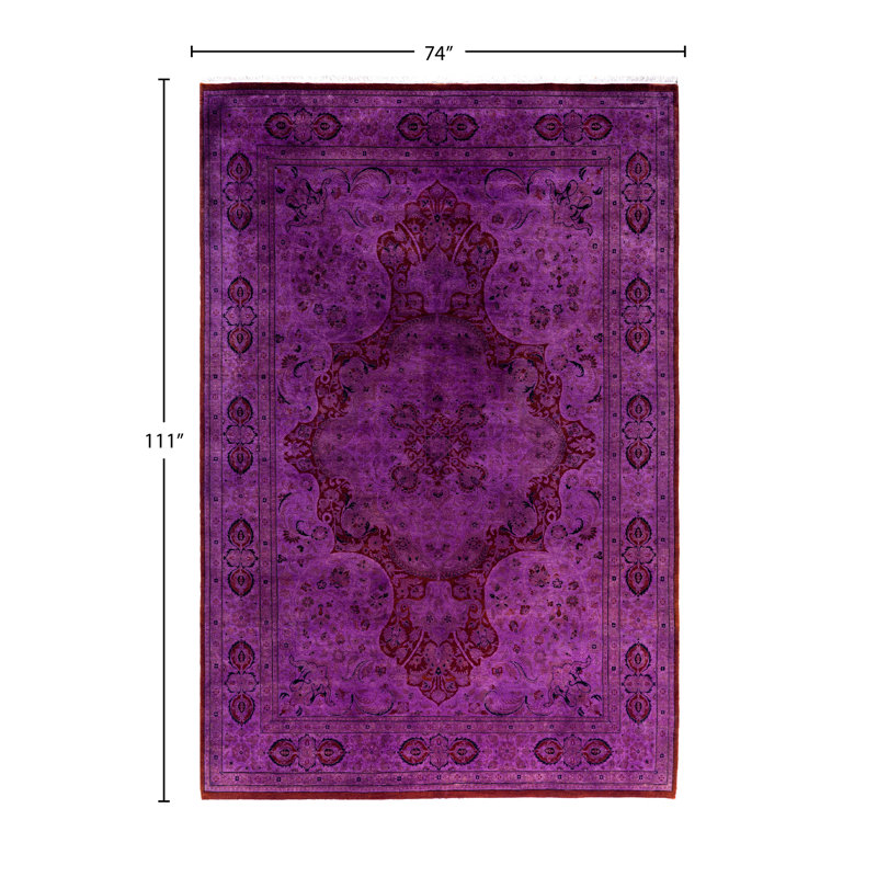 Overdyed One-of-a-Kind 6' 2" X 9' 3" Hand Knotted Area Rug