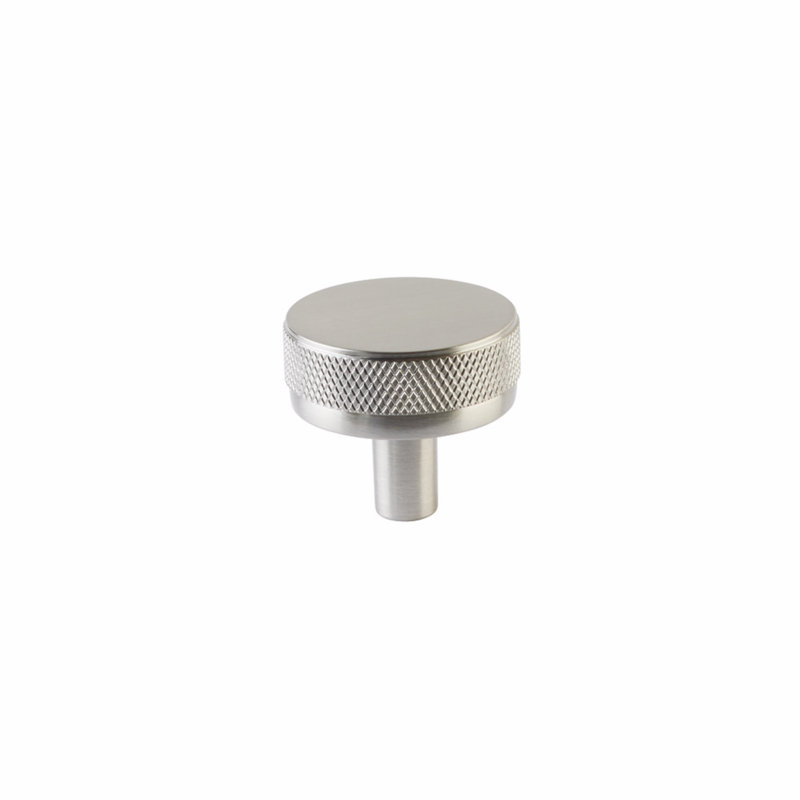 Bouton d'armoire Emtek Select 1-1 / 4 po, tige conique et bouton moleté, Nickel satiné