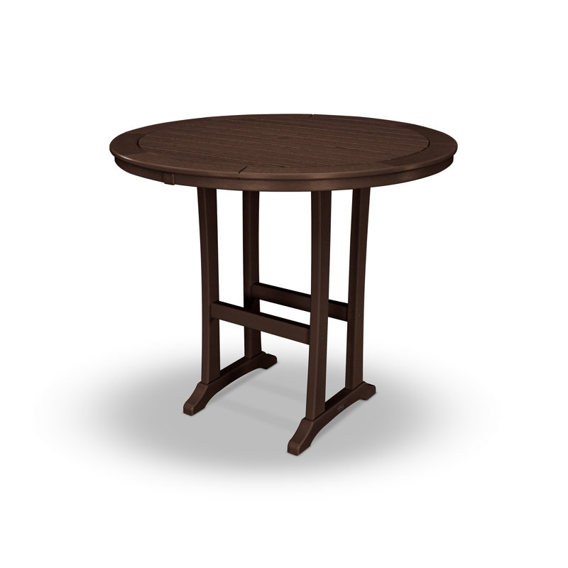 Table de bar Nautical Trestle, l 48 po x L 48 po x H 42 po, Acajou