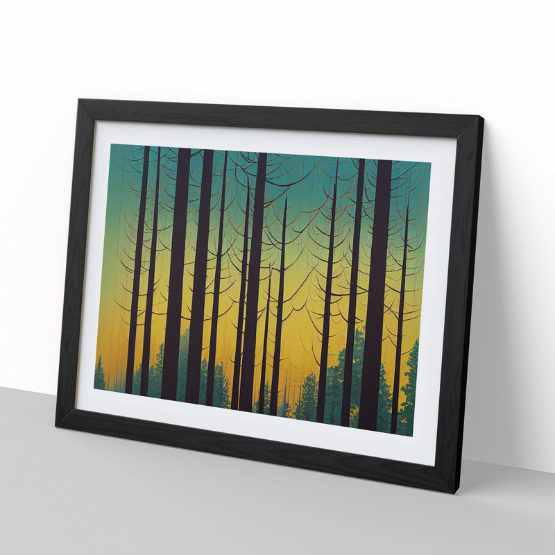 Spring Forest Art Deco Vol.3 - Framed Print, Black Framed, 46cm H x 64cm W x 2cm D