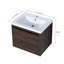 Armoire de rangement de salle de bain 24 po avec lavabo - fixation murale, noyer, fermeture en douceur, élégant lavabo en résine et fixation fonctionnelle-780816032