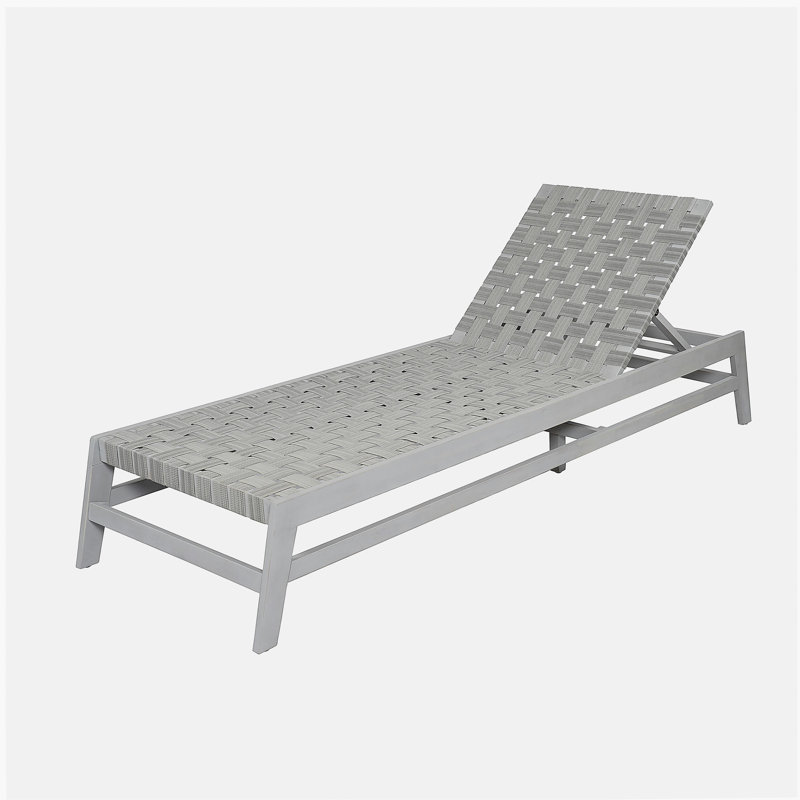 Outdoor Rope Chaise Lounge, Light Gray/Gray