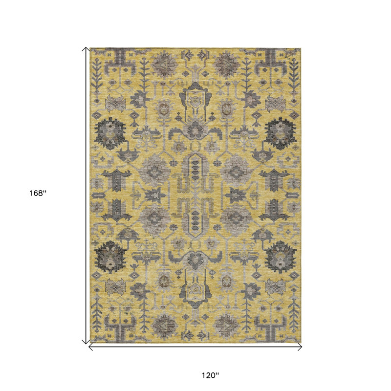 Tapis extérieur lavable intérieur gris et gris anthracite 10 pi x 14 pi