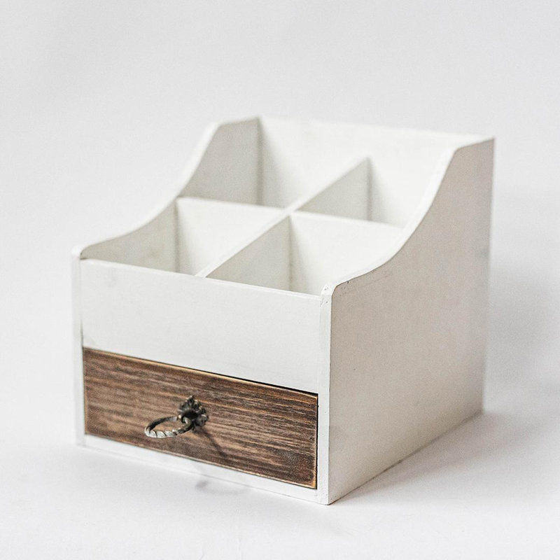 Porte-couverts blanc avec 4 sections