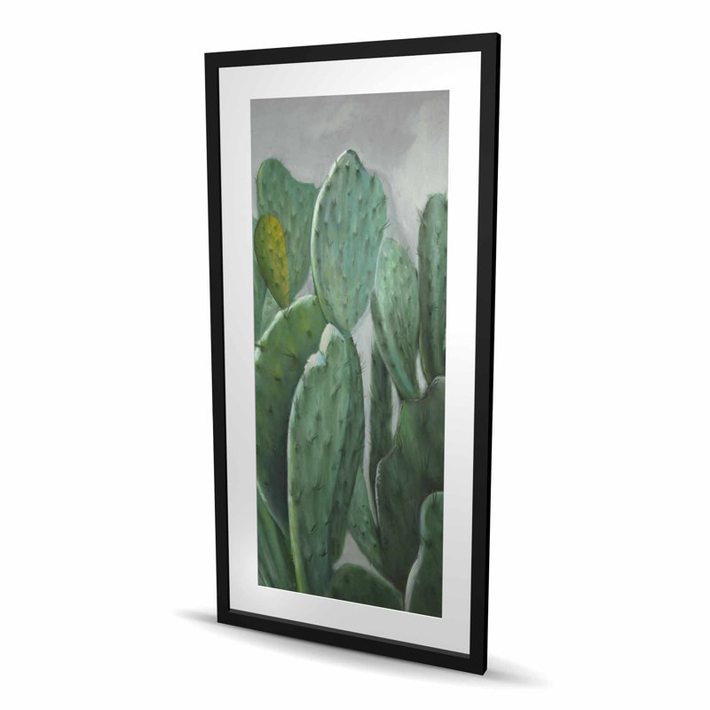 Paddle Cactus - Hyperrealist, reproduction encadrée avec passe-partout, H 48 po x l 24 po
