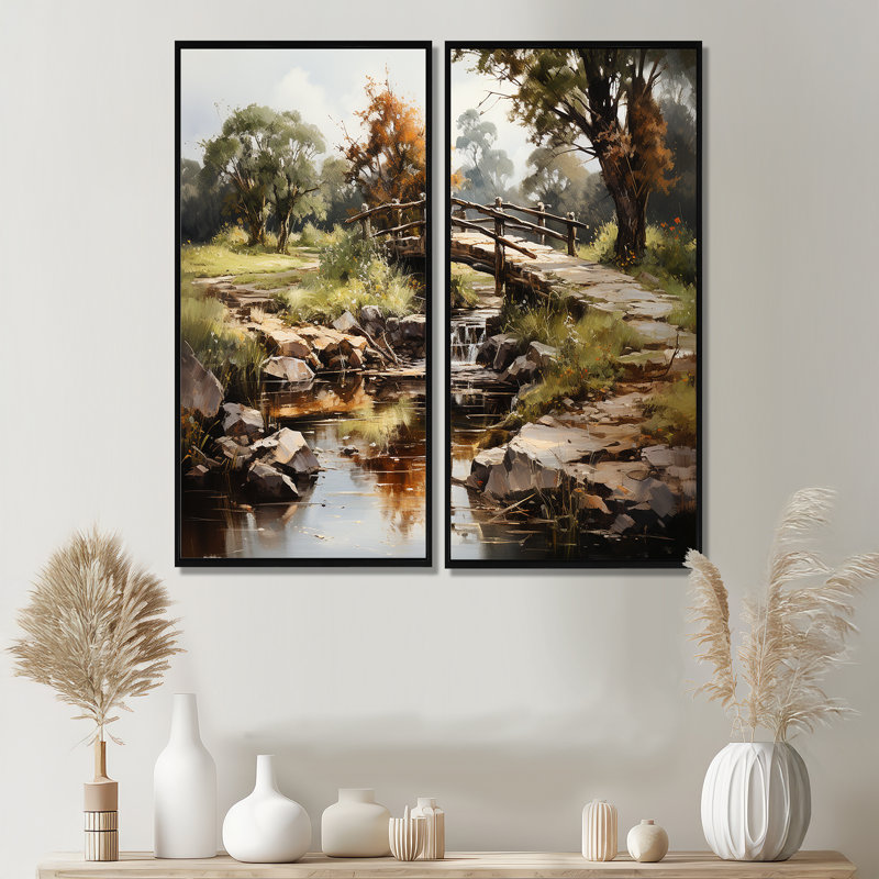 Gilbertson - art mural traditionnel beige, 32" H x 32" W, Impression encadrée flottante, Black
