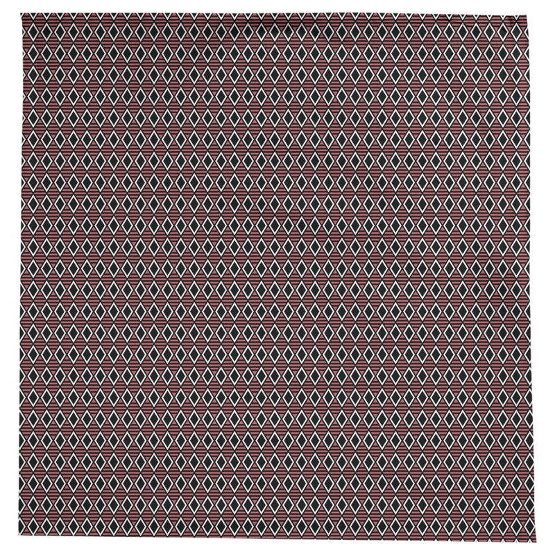 Nappe à carreaux géométriques Leffel, Noir / rouge