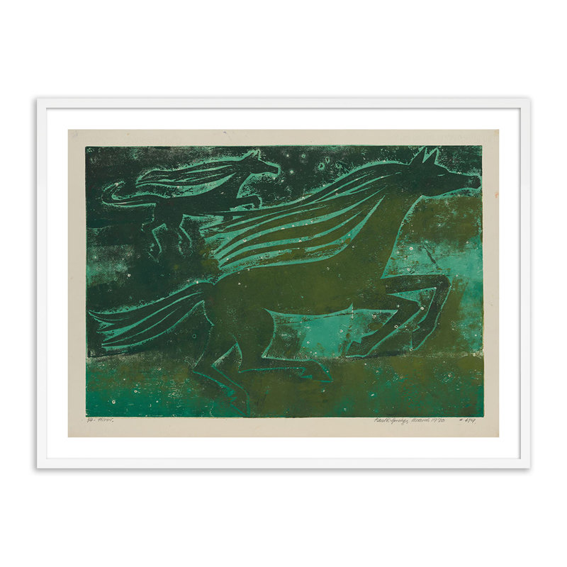 Hippi Print by Pepi Sprohge, White/Neutral Single Picture Framed, 36" H x 48" W x 2.5" D