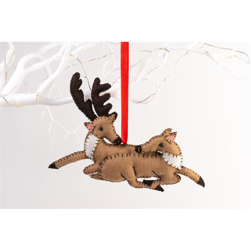 17.5cm Handmade Fabric Animals Hanging Figurine Ornament