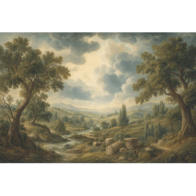 Cloudy Sky Wallpaper Overcast Stormy Wall Mural