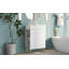21.6" White Bathroom Vanity, Combo Cabinet, Bathroom Storage Cabinet, Single Ceramic Sink, Left Side Storage