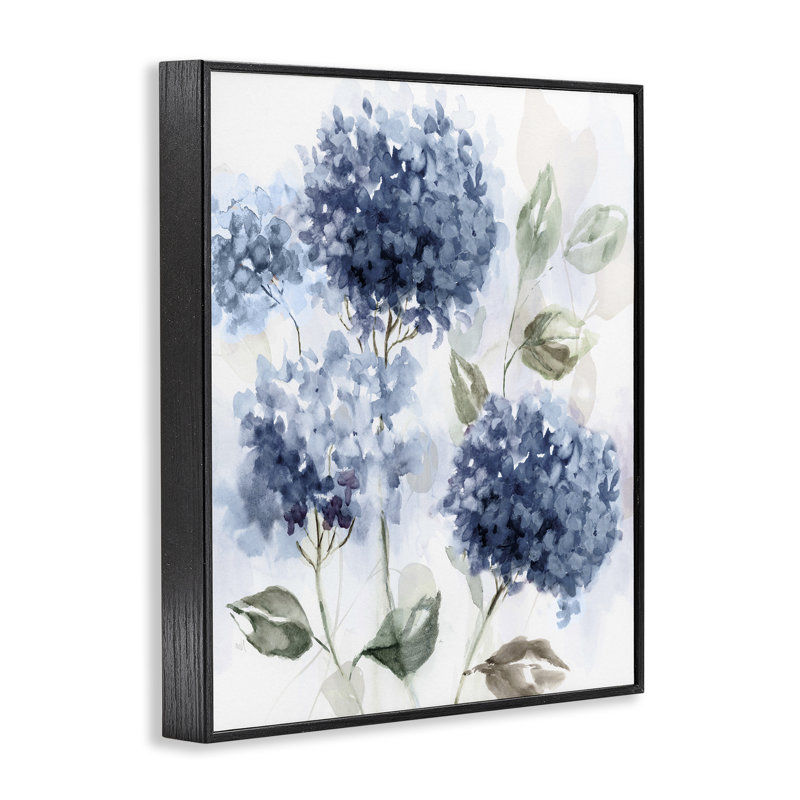Giclée encadrée par Blue Hydrangea Breeze, design par Nan, H 14 po x l 11 po, Giclée encadrée noir minuit