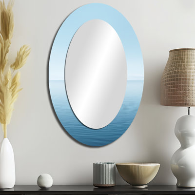 Oceans Infinity Dreamscape III - Blue Oval Wall Mirror Decor