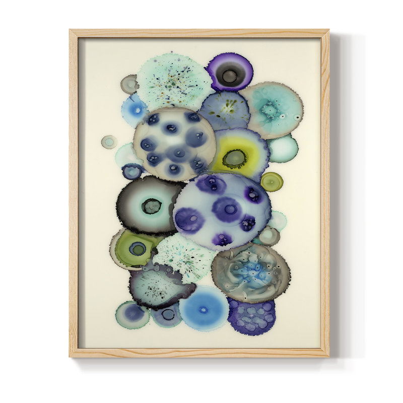 Geodes II Framed Print - Solid Wood, Natural, 11" H x 9" W
